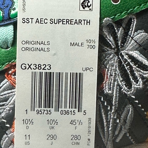 Mens Sean Wotherspoon x Adidas Superstar AEC Super Earth GX3823 Black US 11 - Picture 10 of 10